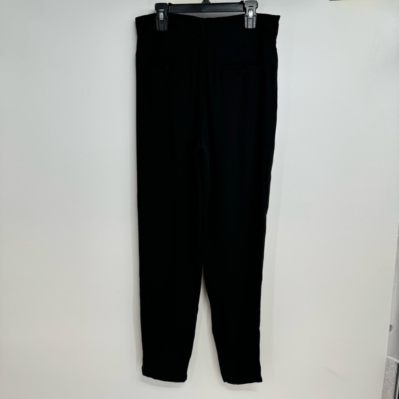 NWT EILEEN FISHER Black Silk Georgette Crepe Taper Ankle Pants Size XXS $258 - Picture 4 of 16
